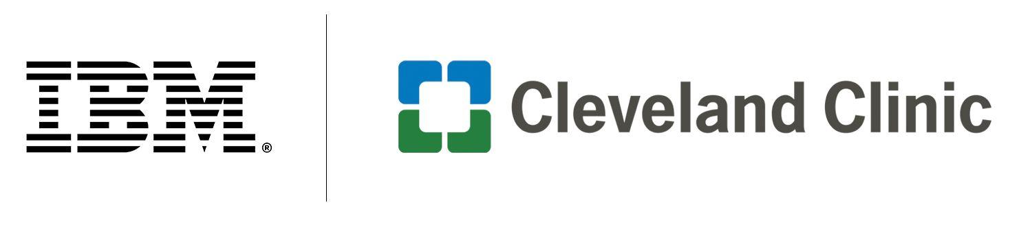 The logos of both IBM and Cleveland Clinic
