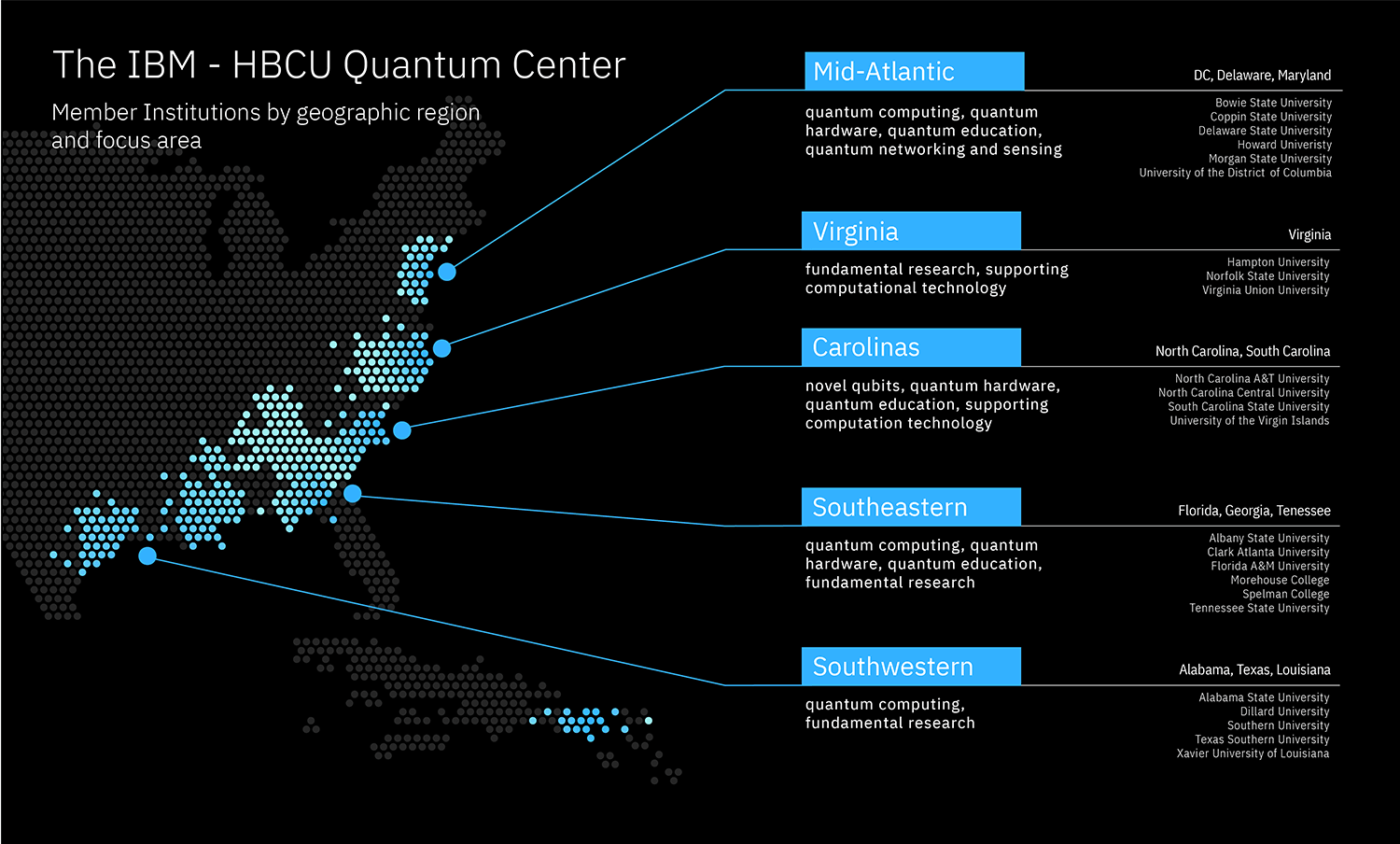 The IBM-HBCU Quantum Center Map